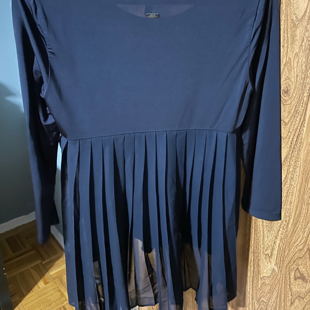 Armani exchange Back Ruffle Top - Navy Blue in S